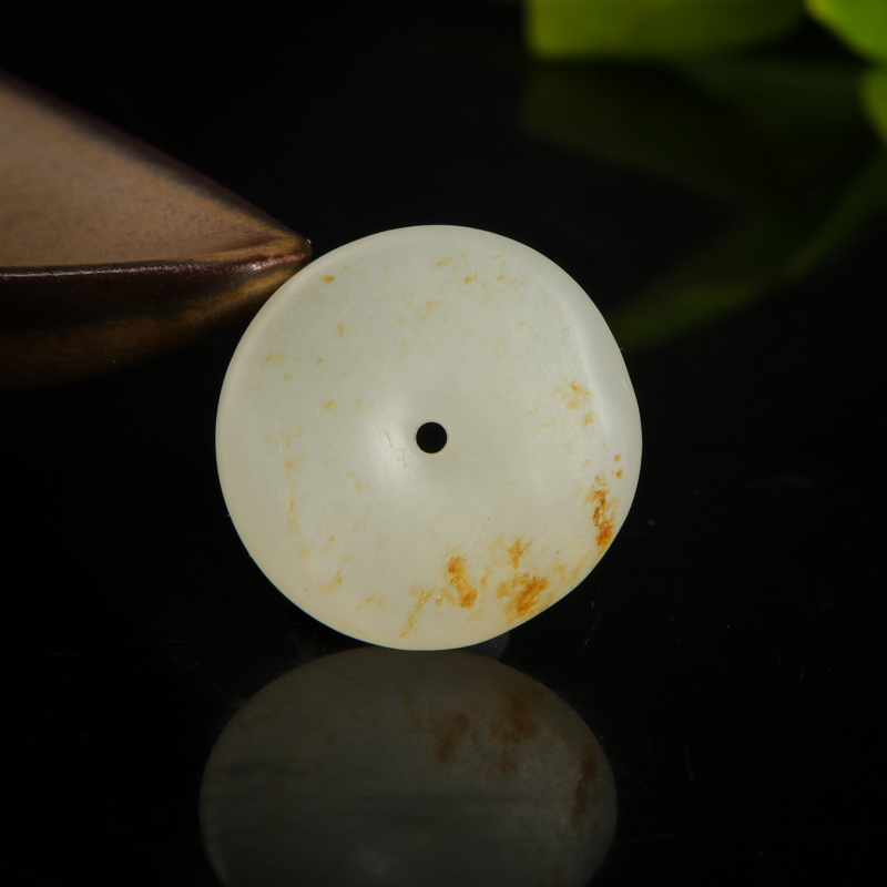 和田白玉平安扣吊坠-红掌柜