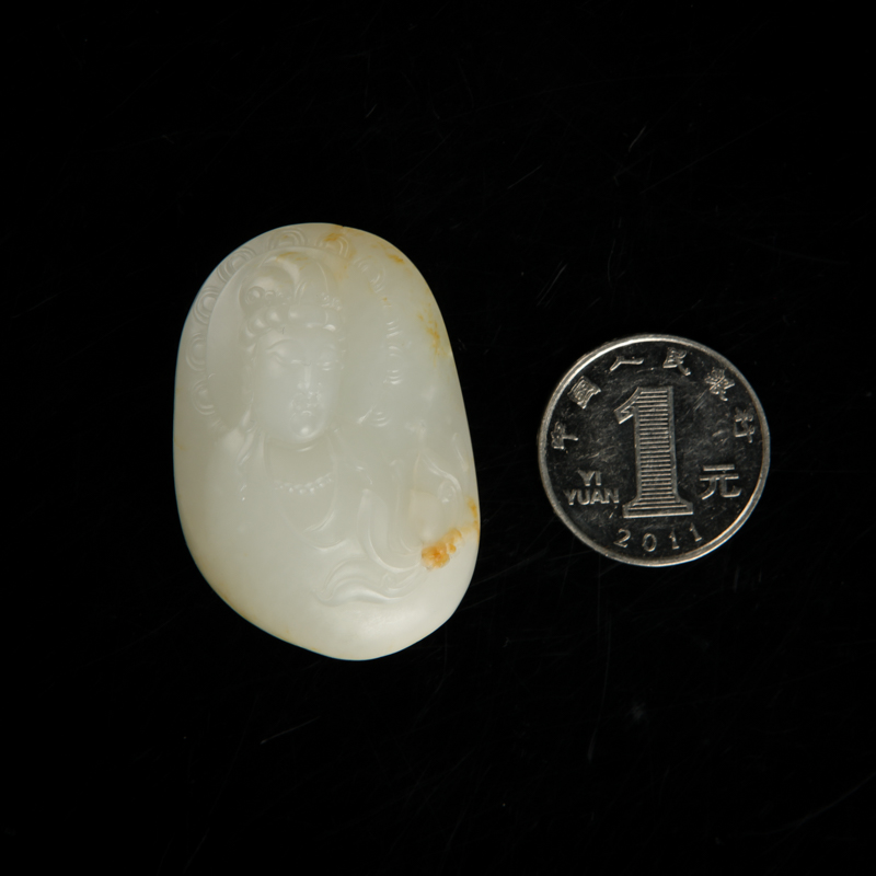 籽料和田白玉观音-红掌柜