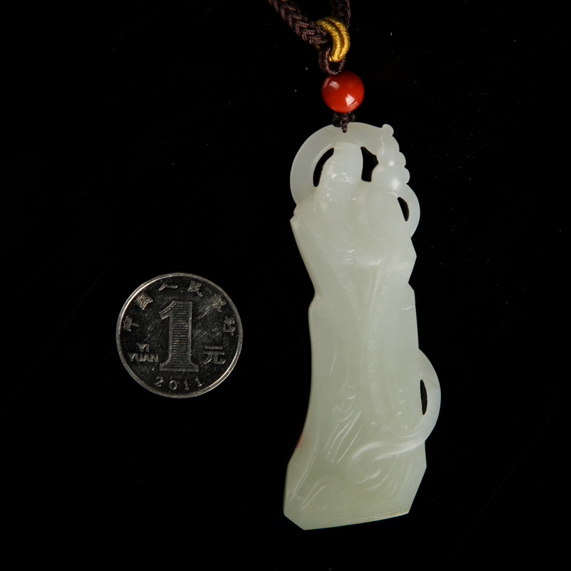 和田白玉铁拐李吊坠-红掌柜