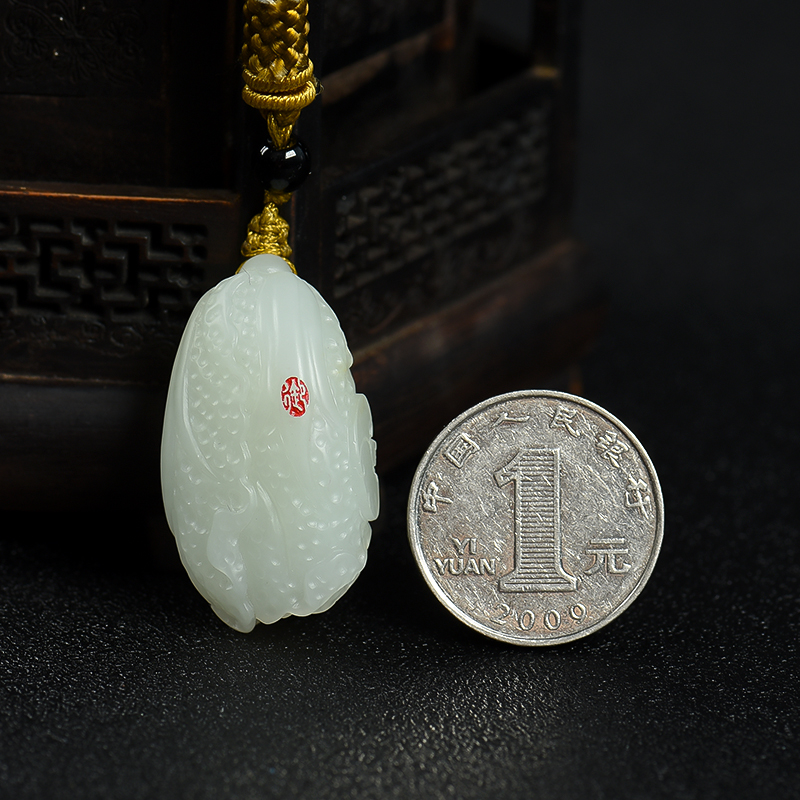 和田白玉百财吊坠-红掌柜