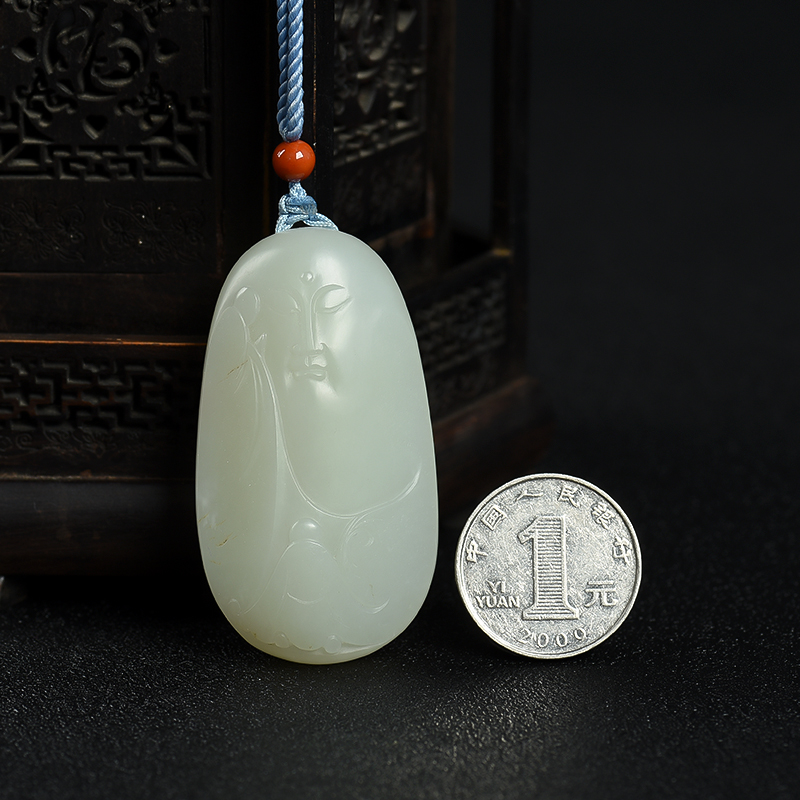 新疆和田白玉吊坠-红掌柜