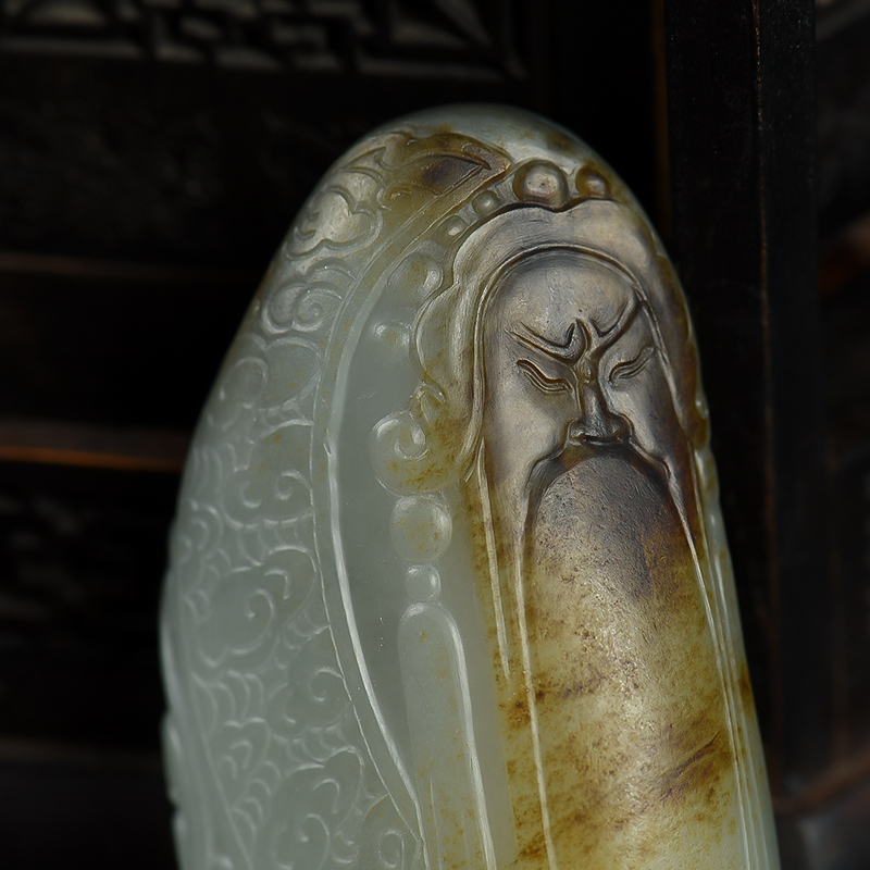 新疆天然籽料俏色和玉吊坠-红掌柜