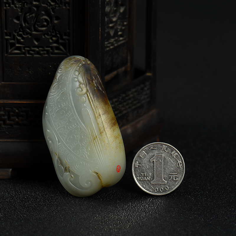 籽料和玉脸谱吊坠-红掌柜