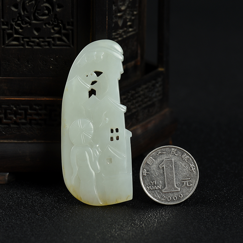 新疆籽料和田白玉吊坠-红掌柜