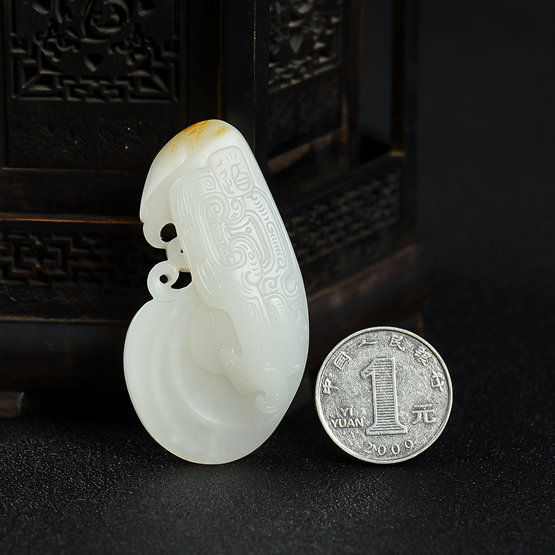 新疆籽料和田白玉有凤来仪吊坠-红掌柜