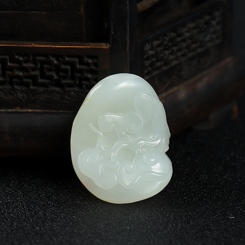 籽料和田白玉如意吊坠-红掌柜