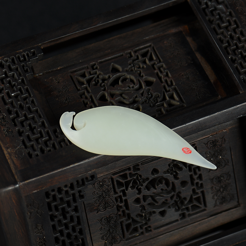 和田白玉吊坠-红掌柜