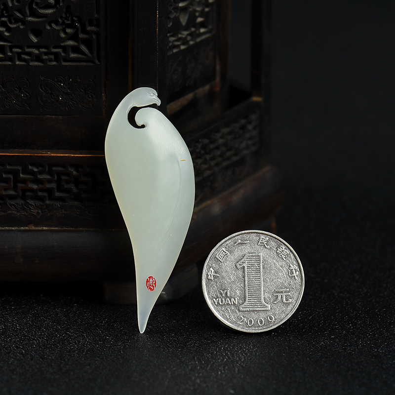 新疆籽料和田白玉天鹅吊坠-红掌柜