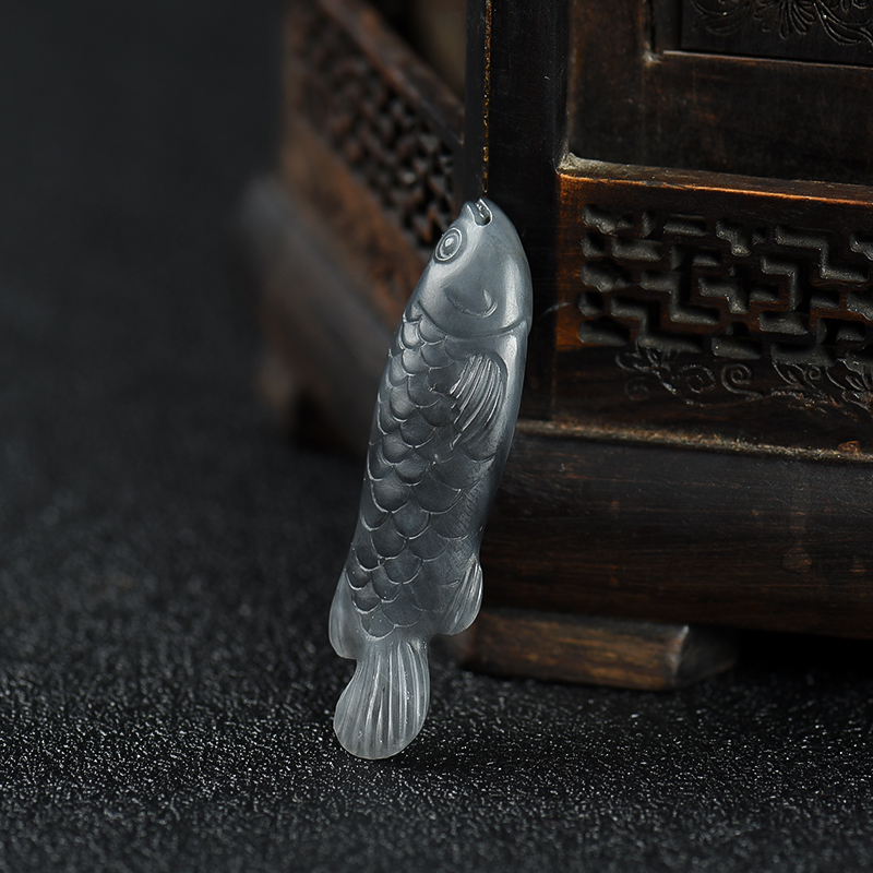 籽料和田年年有余吊坠-红掌柜