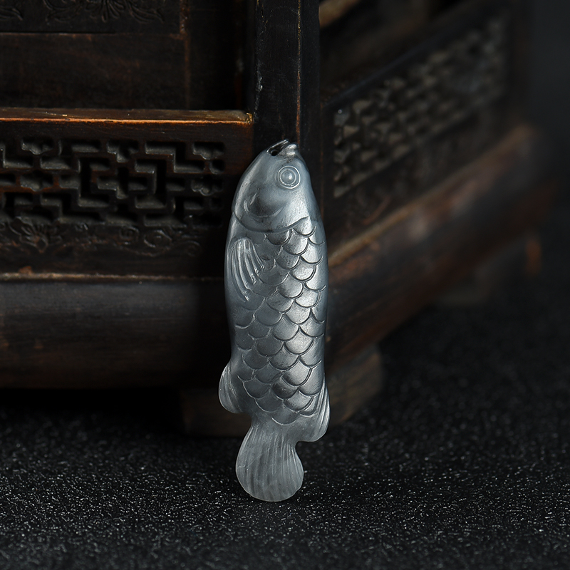 籽料和田墨玉吊坠-红掌柜