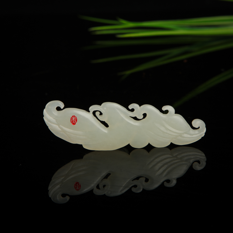 籽料和田白玉凤凰吊坠-红掌柜