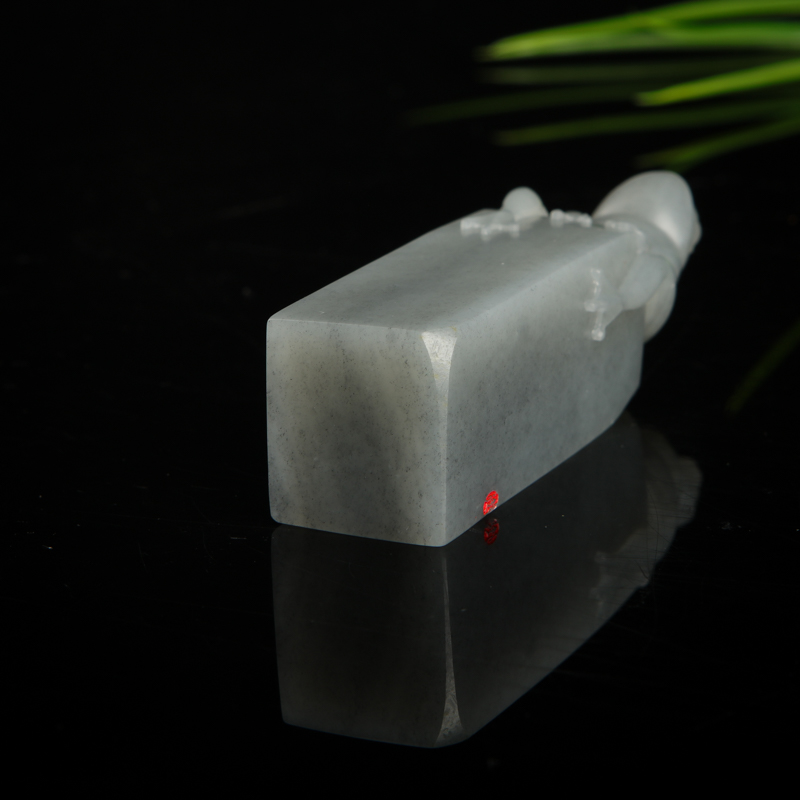 天然和田青花玉印章-红掌柜