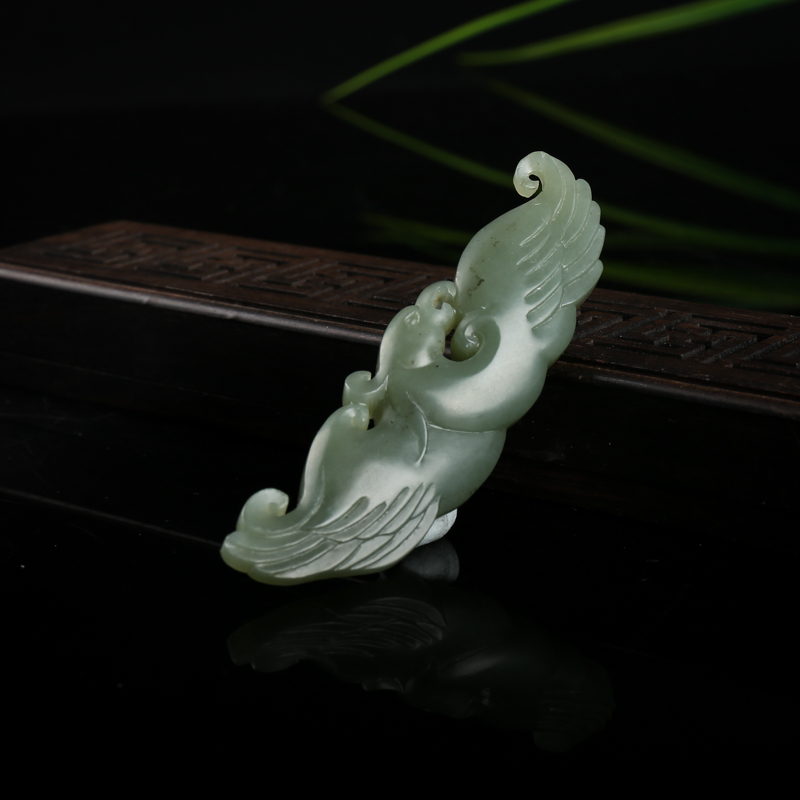 新疆籽料和田青玉凤凰吊坠-红掌柜