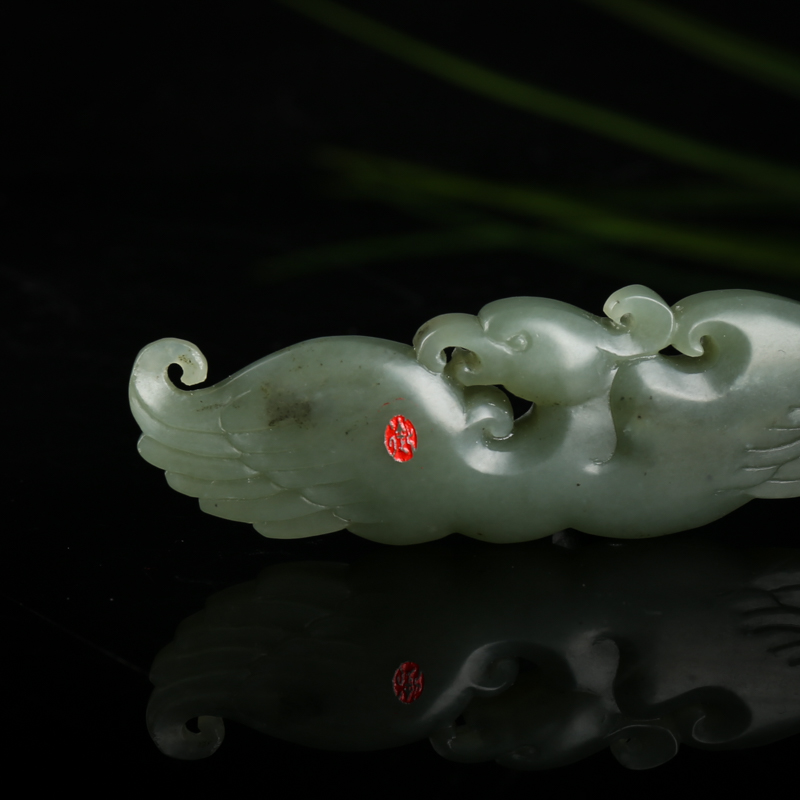 新疆和田青玉凤凰吊坠-红掌柜