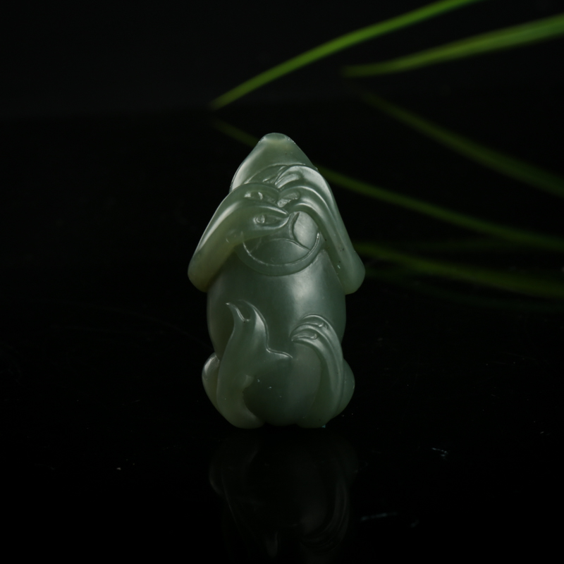 和田青玉招财进宝吊坠-红掌柜