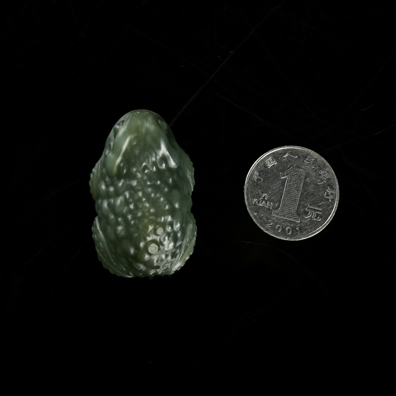 新疆天然和田玉招财进宝吊坠-红掌柜