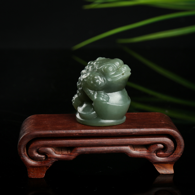 籽料和田青玉招财进宝吊坠-红掌柜