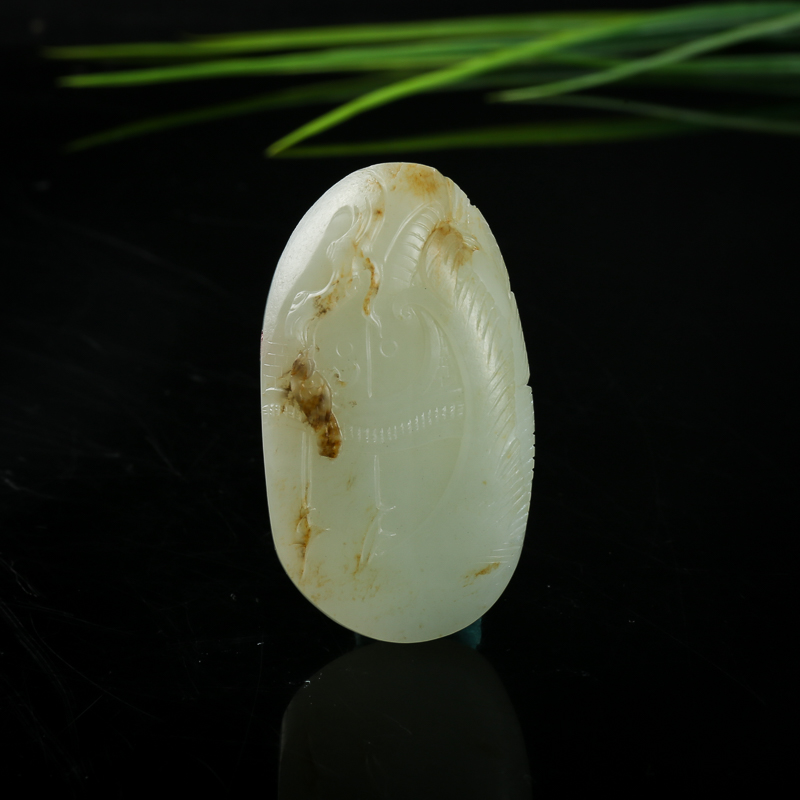 新疆天然籽料和田白玉双喜临门吊坠-红掌柜