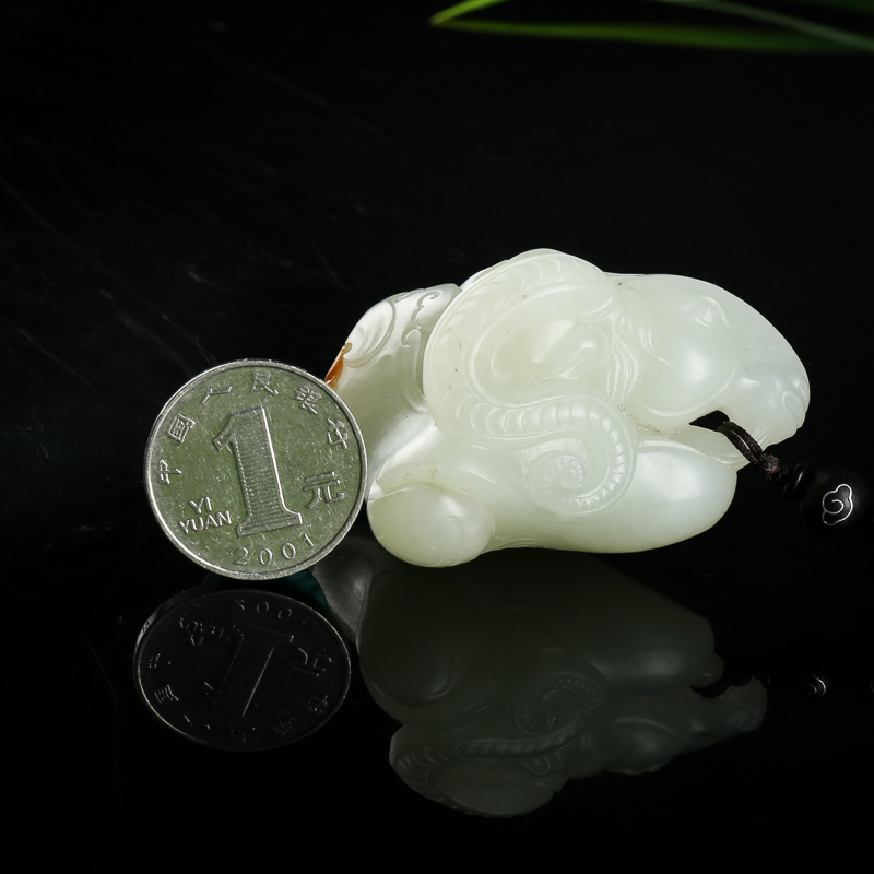 籽料和田白玉手把件-红掌柜