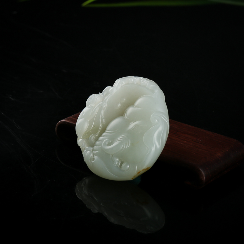 新疆籽料和田白玉吉祥吊坠-红掌柜