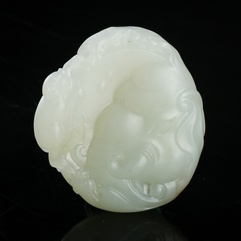 新疆天然籽料和田白玉吊坠-红掌柜