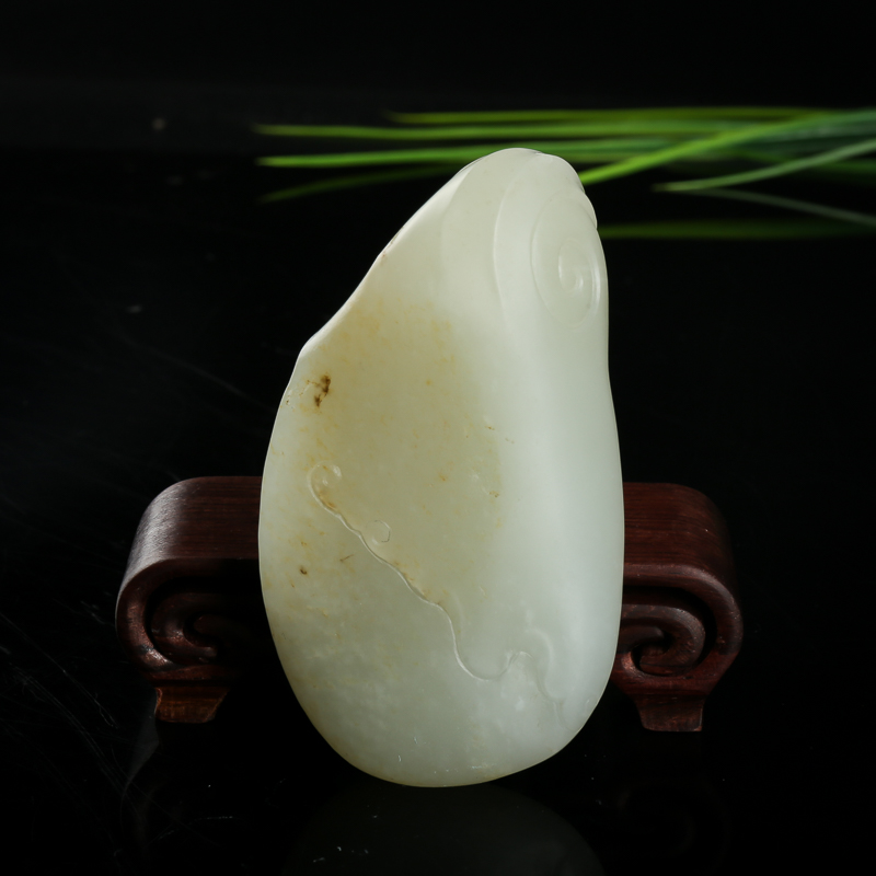 新疆天然和田白玉貔貅吊坠-红掌柜