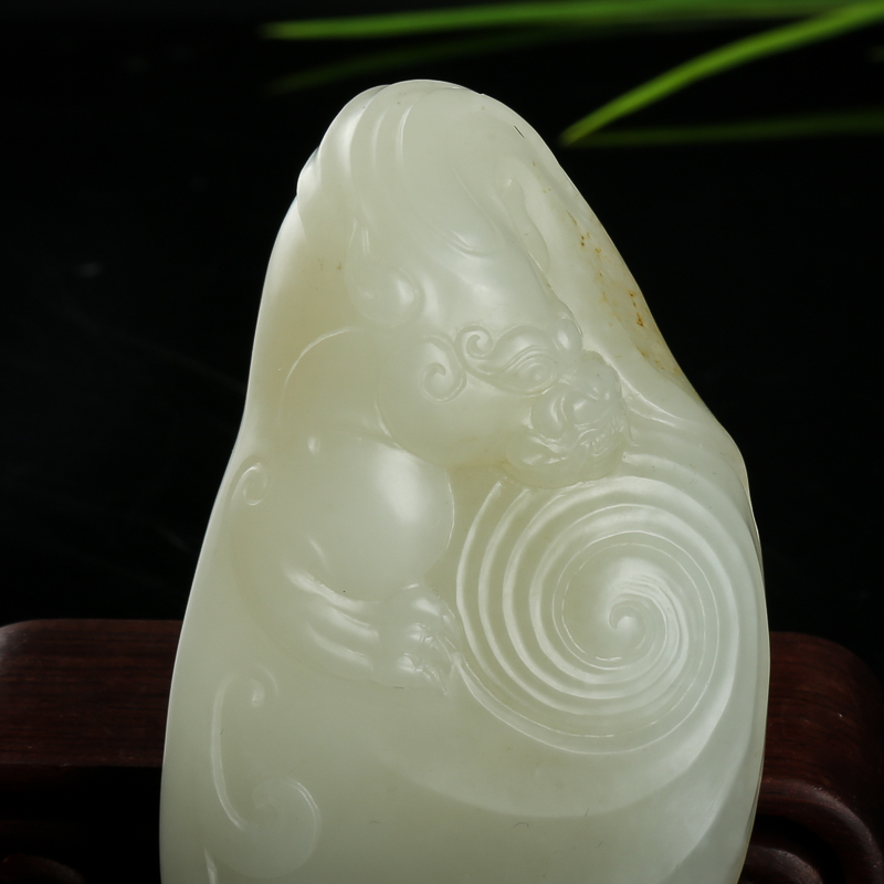 新疆天然籽料和田白玉吊坠-红掌柜