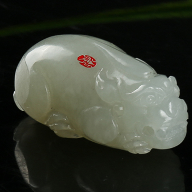 新疆天然籽料和田白玉吊坠-红掌柜