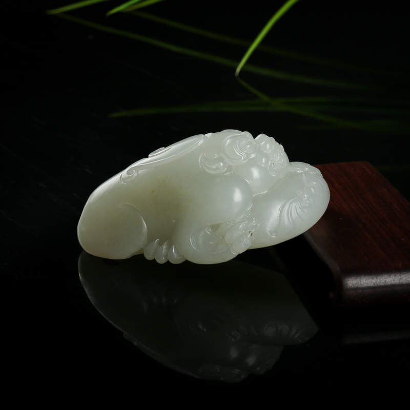 新疆籽料和田白玉貔貅吊坠-红掌柜