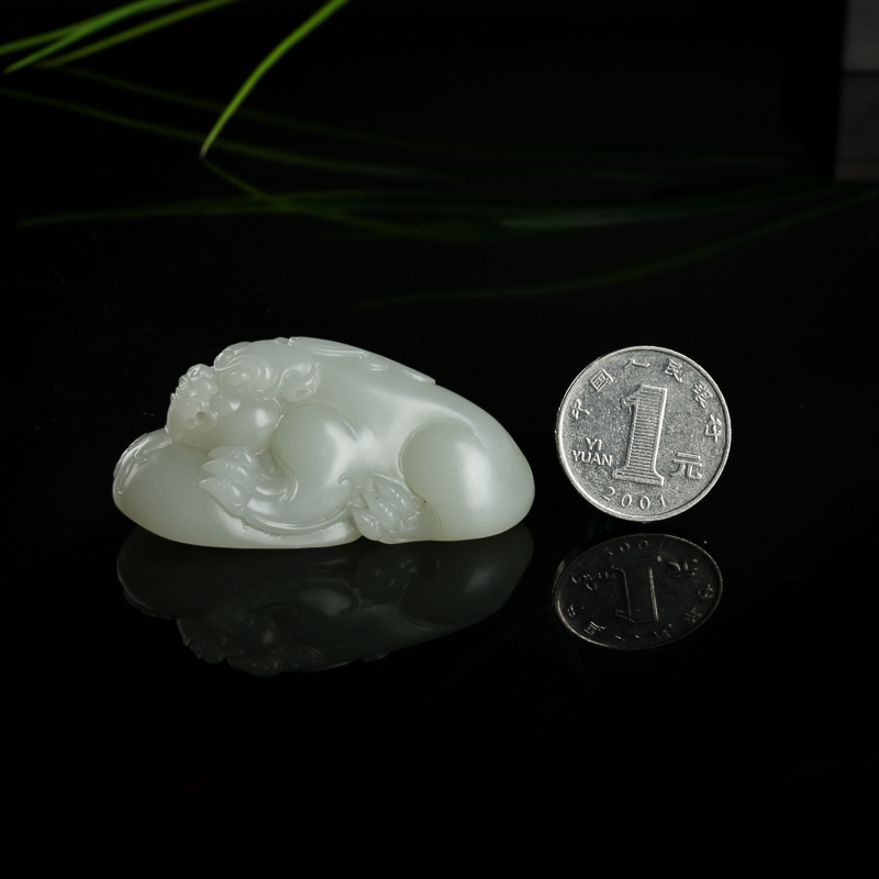 和田白玉貔貅吊坠-红掌柜