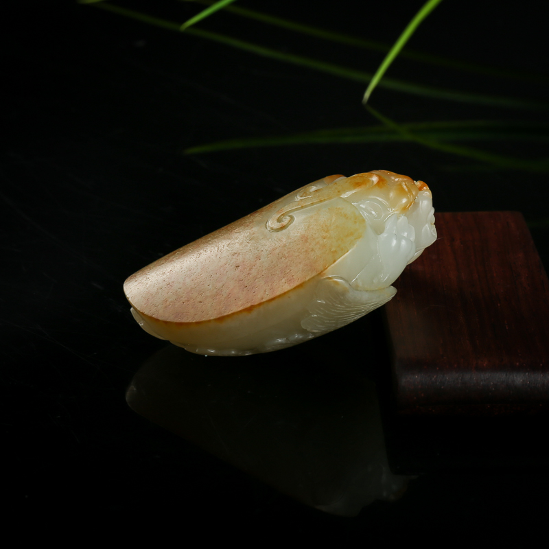 新疆籽料俏色和田玉龙龟吊坠-红掌柜