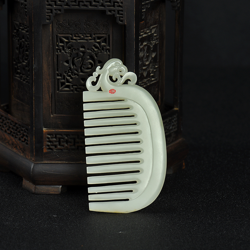 天然籽料和田玉梳子-红掌柜