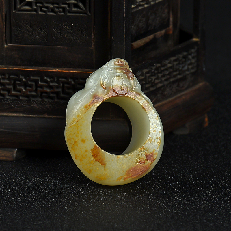 和田玉貔貅扳指-红掌柜