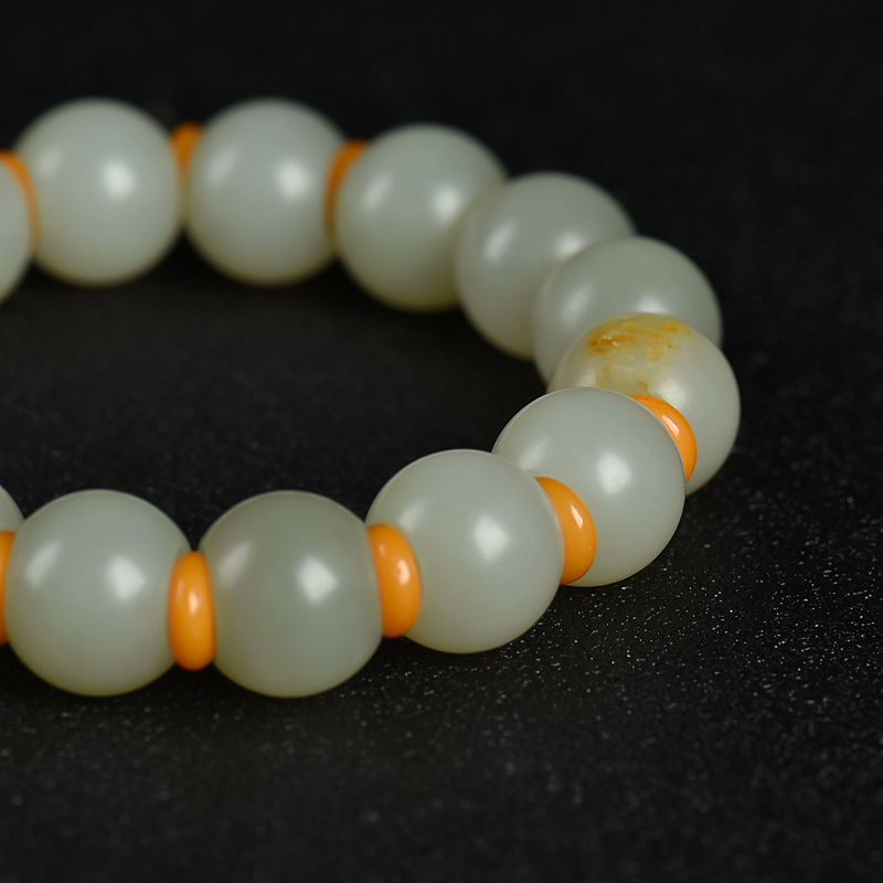 天然和田白玉手串-红掌柜