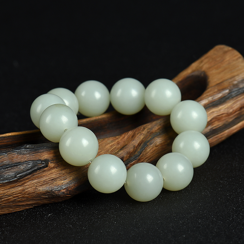 新疆和田青白玉手串-红掌柜