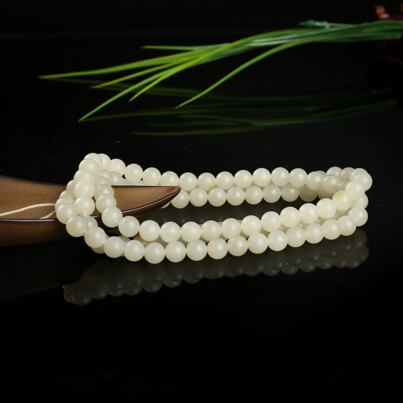 籽料和田白玉108佛珠-红掌柜