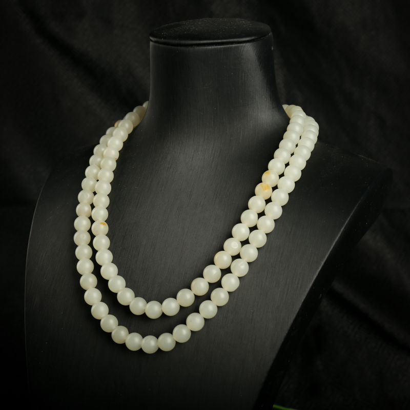 和田白玉108佛珠-红掌柜