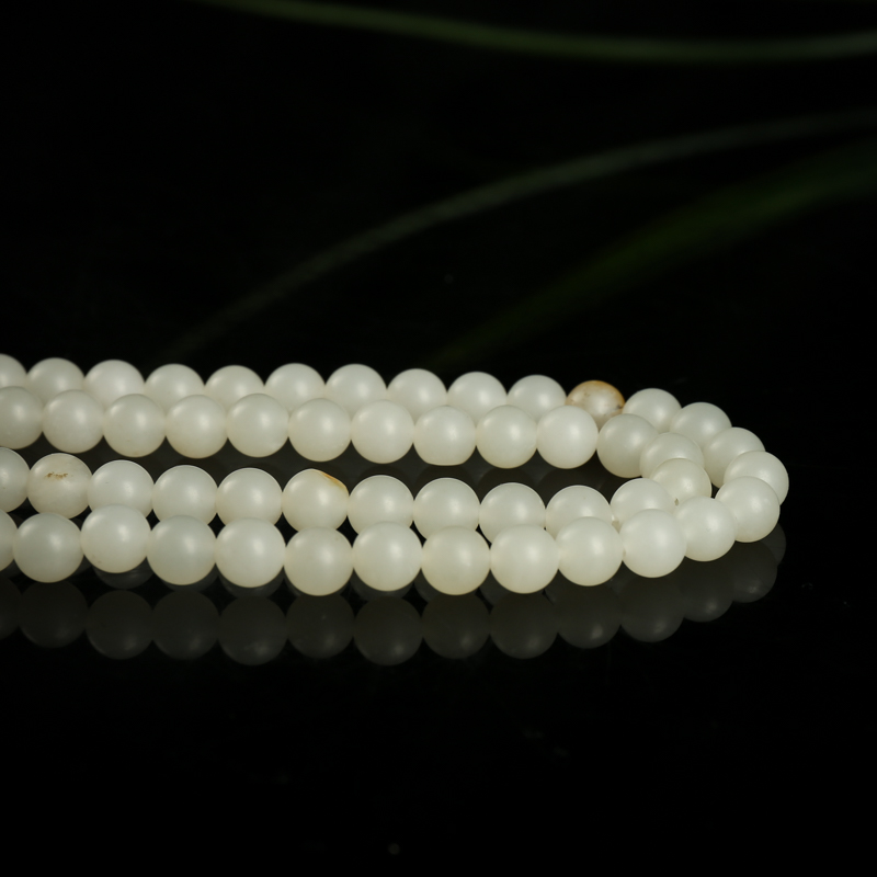 5.9mm籽料和田玉佛珠-红掌柜