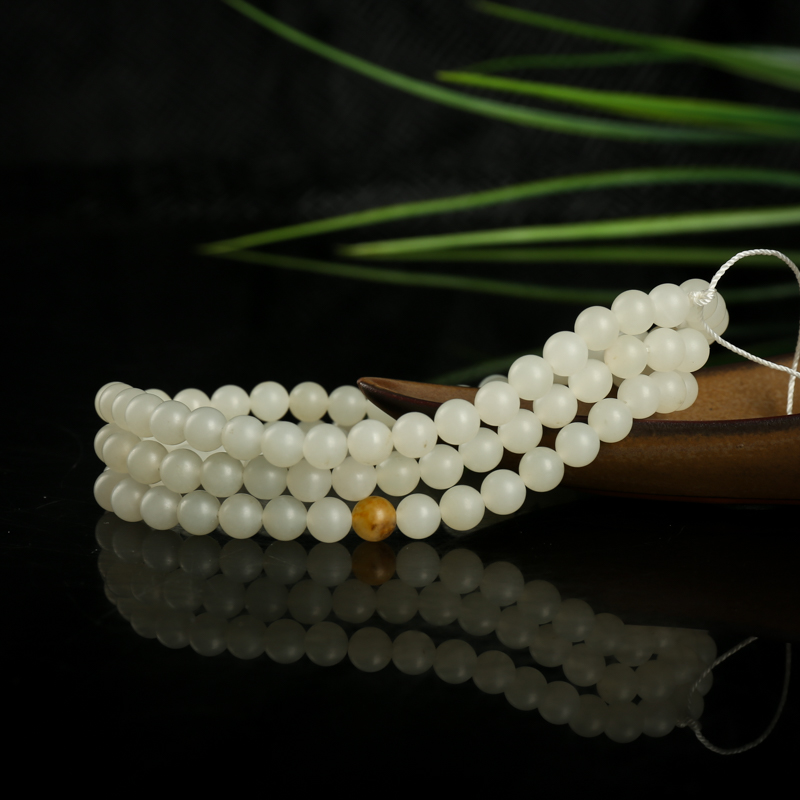 5.9mm籽料和田玉108佛珠-红掌柜