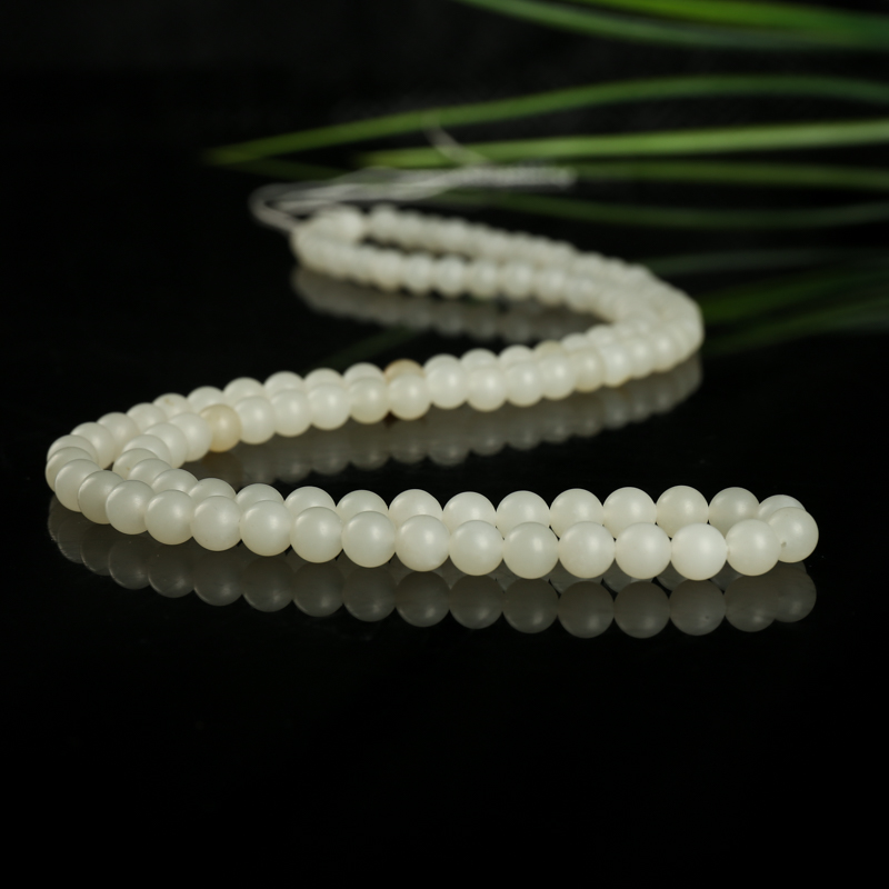 籽料和田白玉佛珠-红掌柜