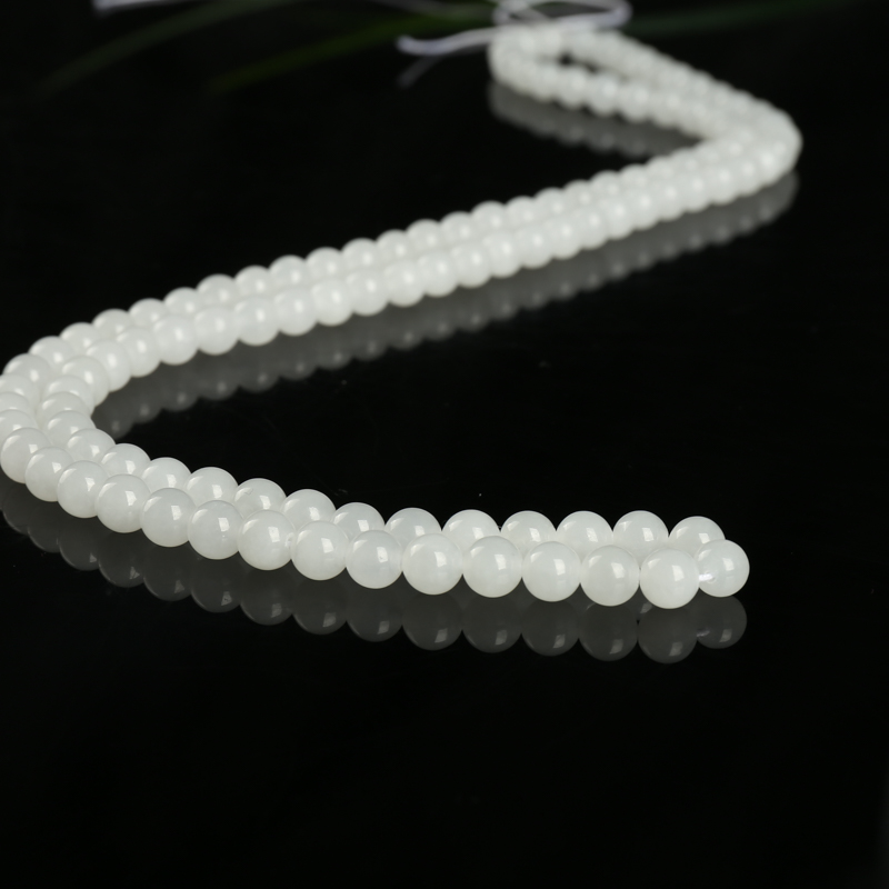 6.5mm山料和田玉佛珠-红掌柜