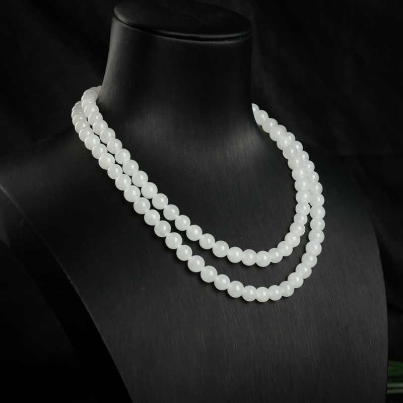 山料和田白玉108佛珠-红掌柜