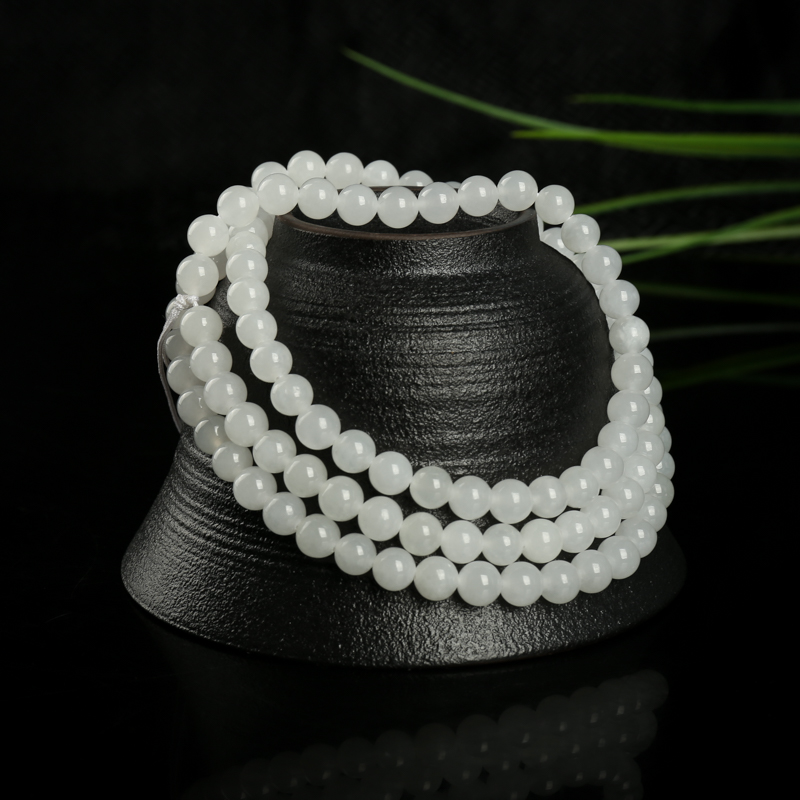 6.5mm山料和田玉108佛珠-红掌柜