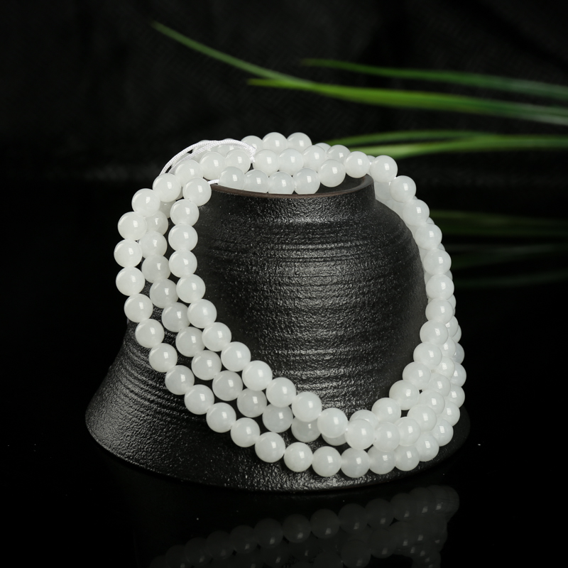 6.5mm山料和田玉108佛珠-红掌柜