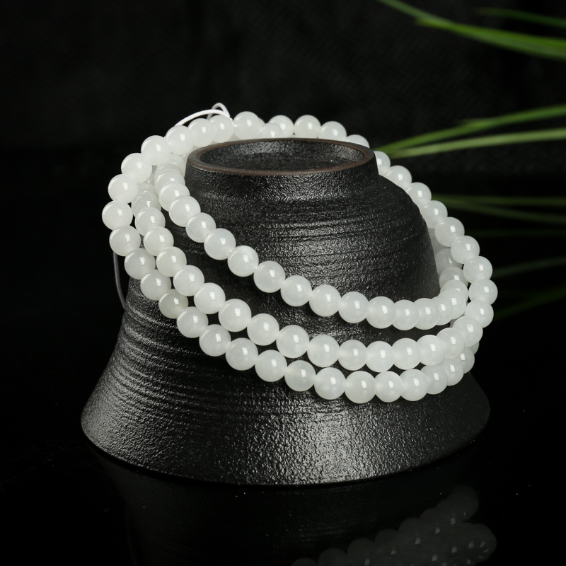 6.5mm山料和田玉108佛珠-红掌柜