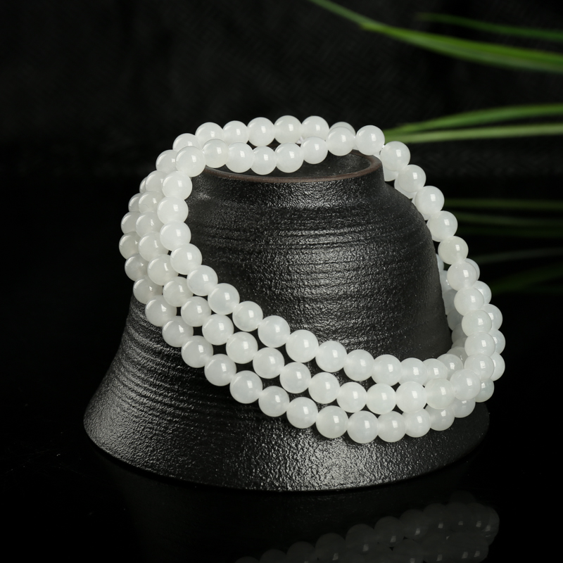 6.5mm山料和田玉108佛珠-红掌柜