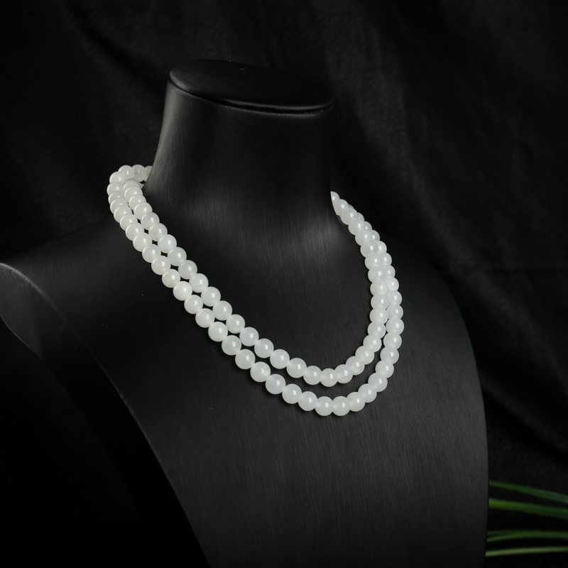 山料和田白玉108佛珠-红掌柜