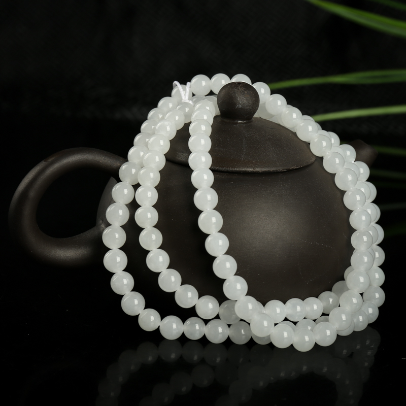 和田白玉108佛珠-红掌柜