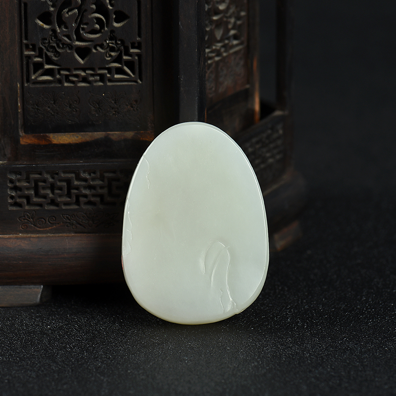 天然和田白玉度母吊坠-红掌柜