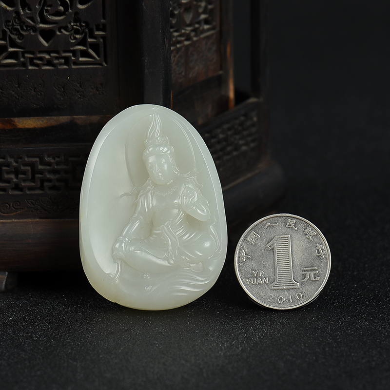 籽料和田白玉吊坠-红掌柜